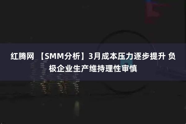 红腾网 【SMM分析】3月成本压力逐步提升 负极企业生产维持理性审慎